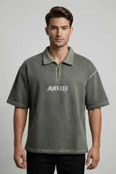 Ash Olive Premium Zipped T Shirt