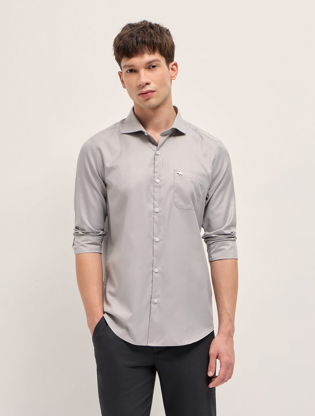 BEAR HOUSE Slate Grey Poplin Shirt