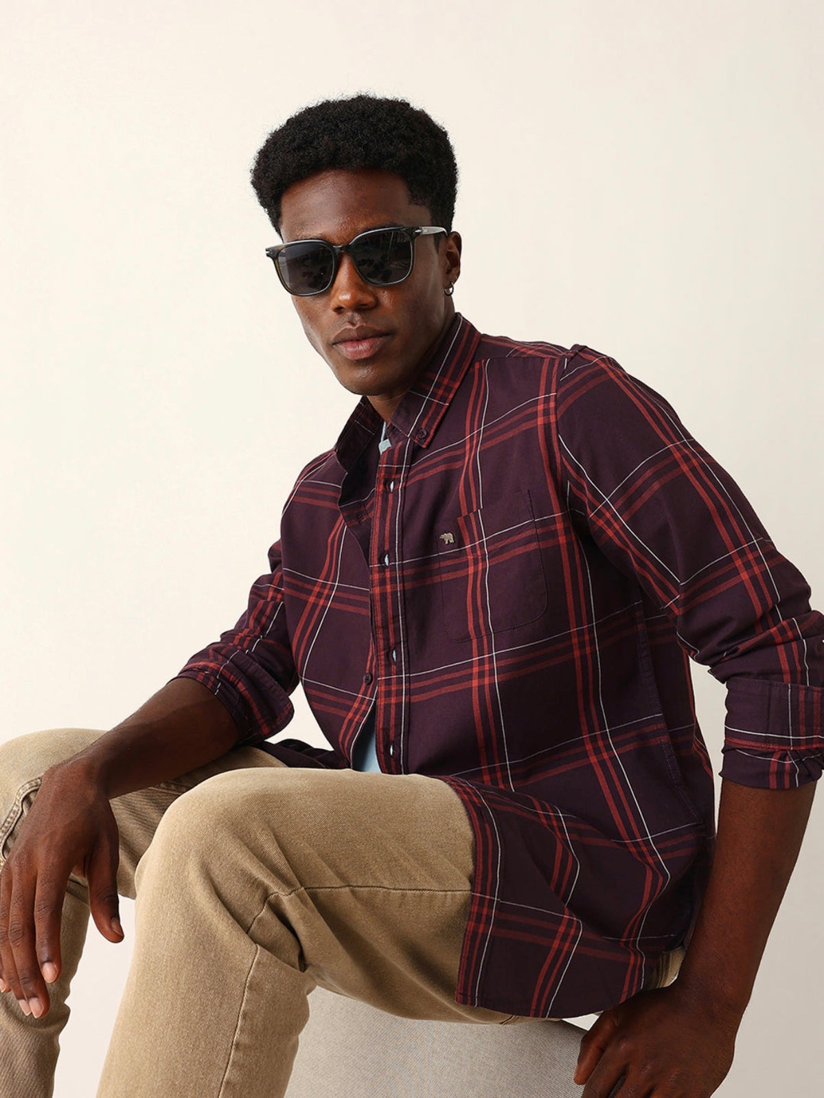 BEAR HOUSE Merlot Plaid Classic Shirt