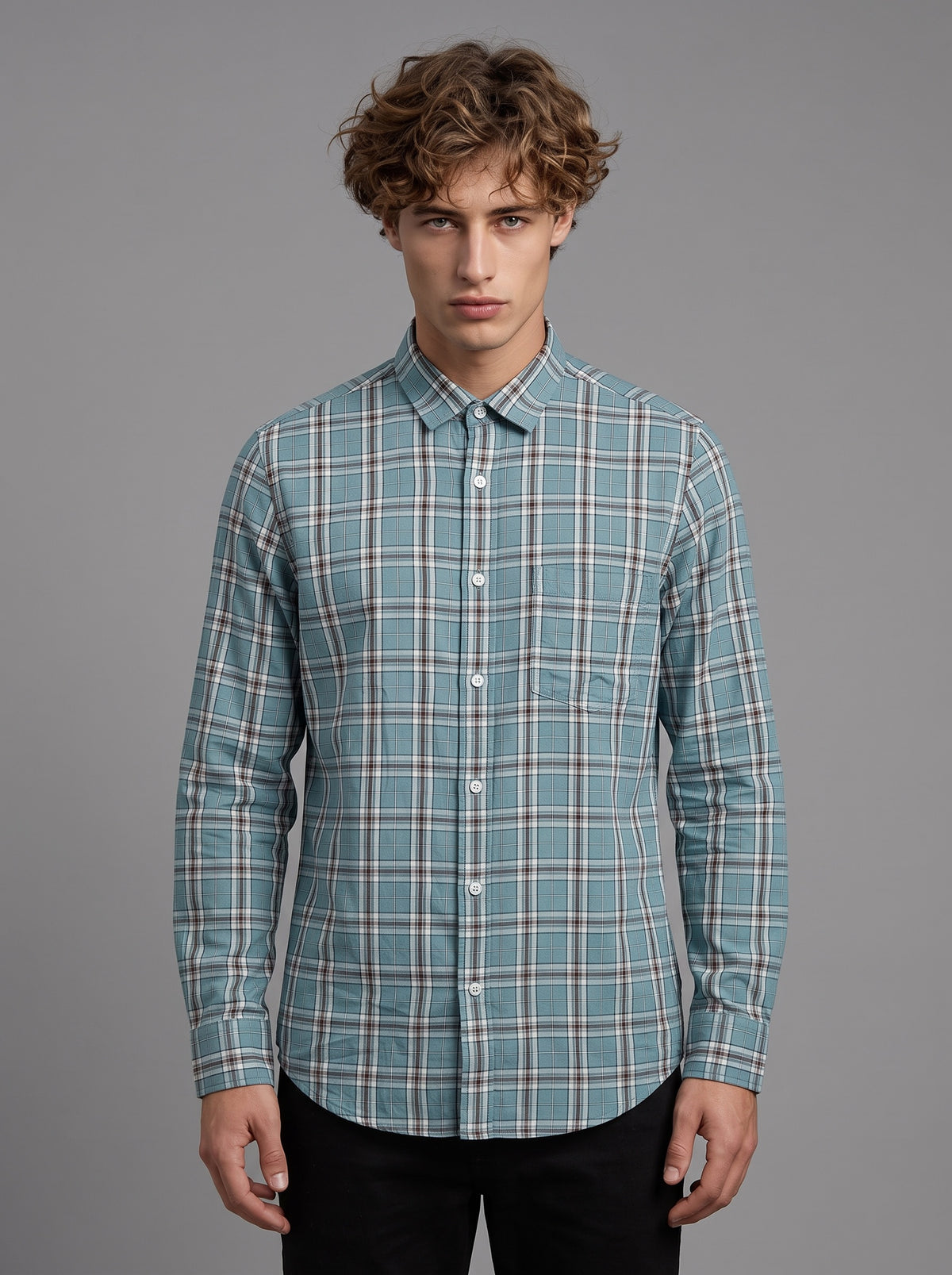 CITRUS Sage Navy Madras Shirt
