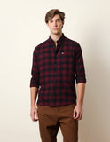 BEAR HOUSE Wine Block Check Shirt