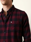 BEAR HOUSE Wine Block Check Shirt