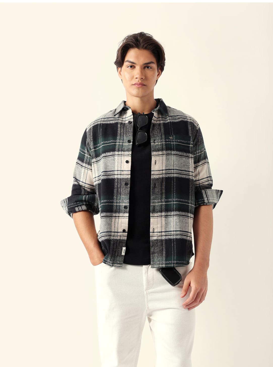 BEAR HOUSE Cascade Green Checked Flannel Shirt