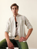 BEAR HOUSE Olive Track Stripe Shirt